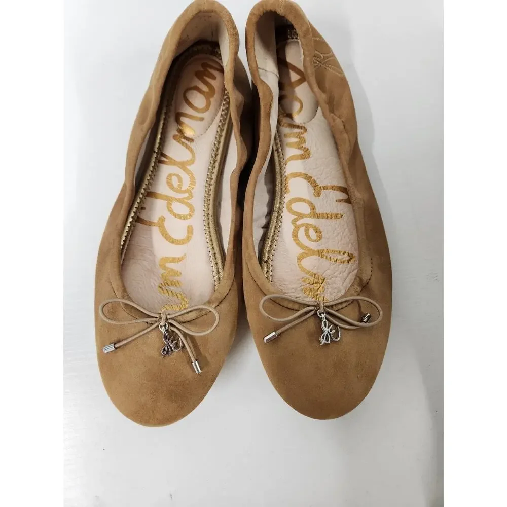 Sam Edelman Women's Suede Felicia Ballet Flats, Size 6.5M, Tan Color. Bow Accent - Picture 6 of 10